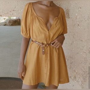 Doen Josette Dress, Size M, Gold